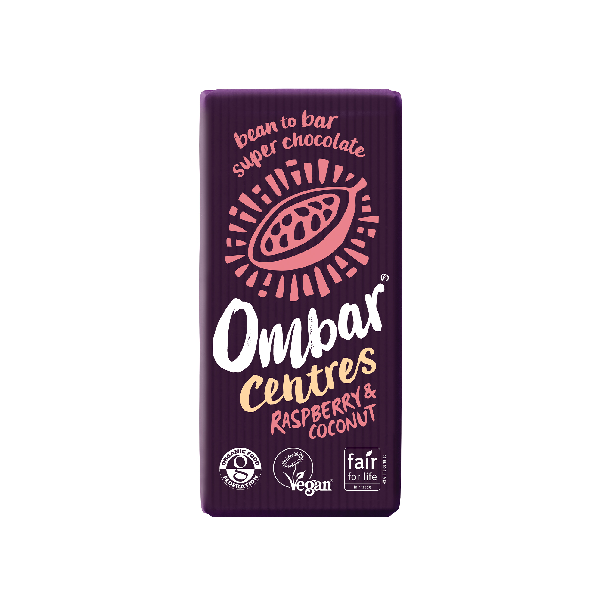 Ombar Organic Raspberry and Coconut Centre Raw Chocolate