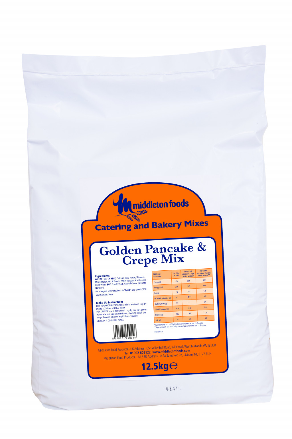 Middletons Golden Pancake & Crepe Mix