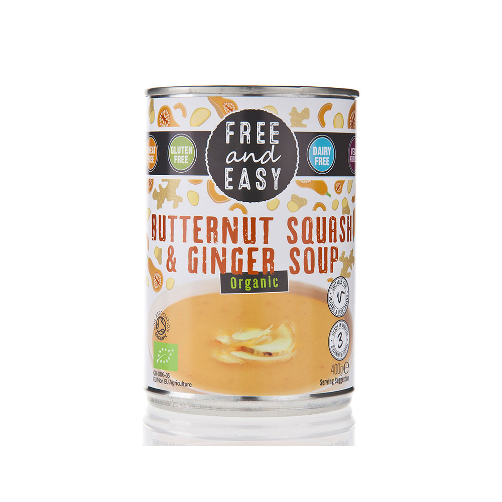 Free & Easy Organic Butternut Squash & Ginger Soup