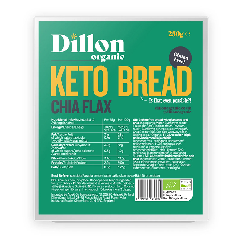 Dillon Organic Chia Flax Keto Bread