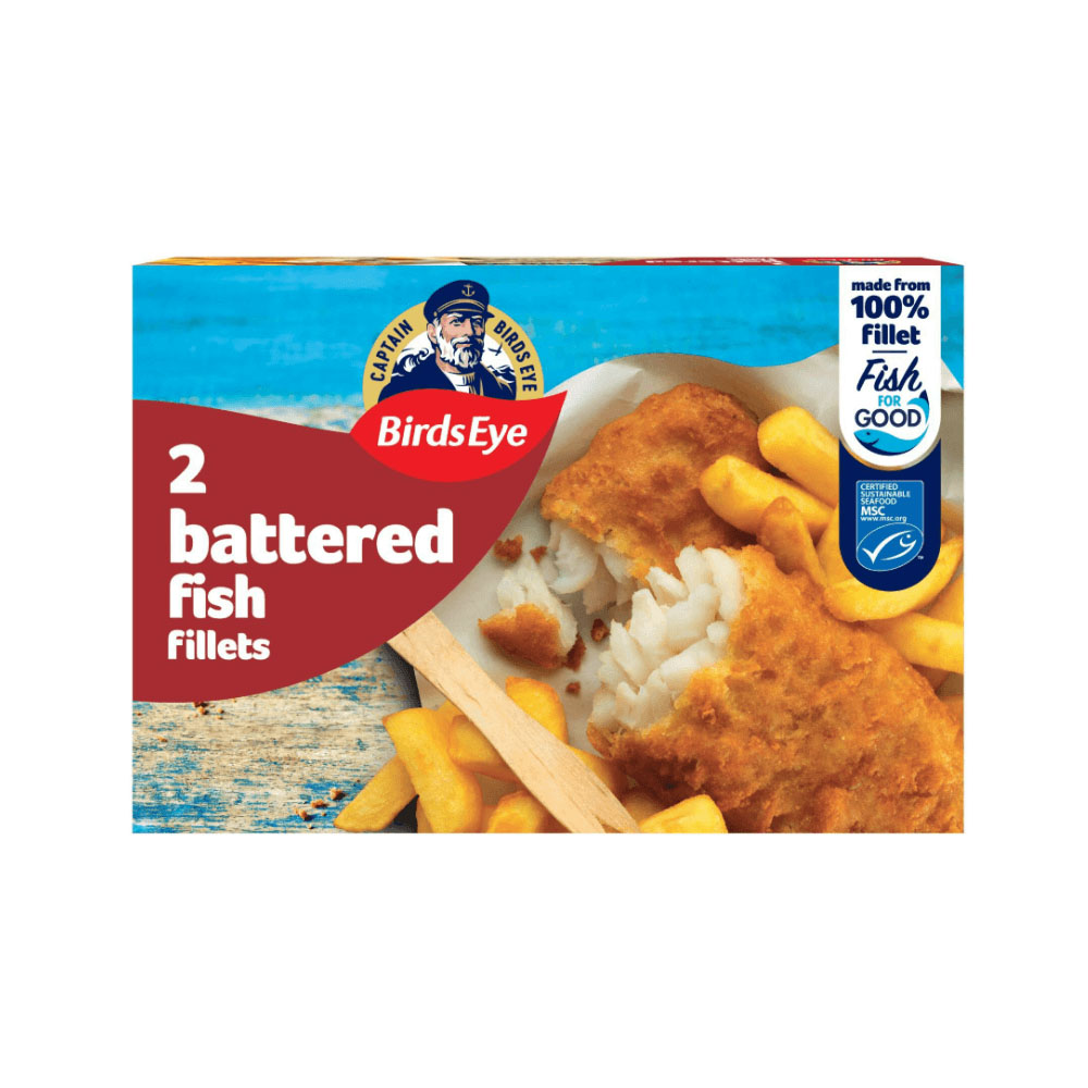 Birds Eye 2 Battered Cod Fillets PM £3.50