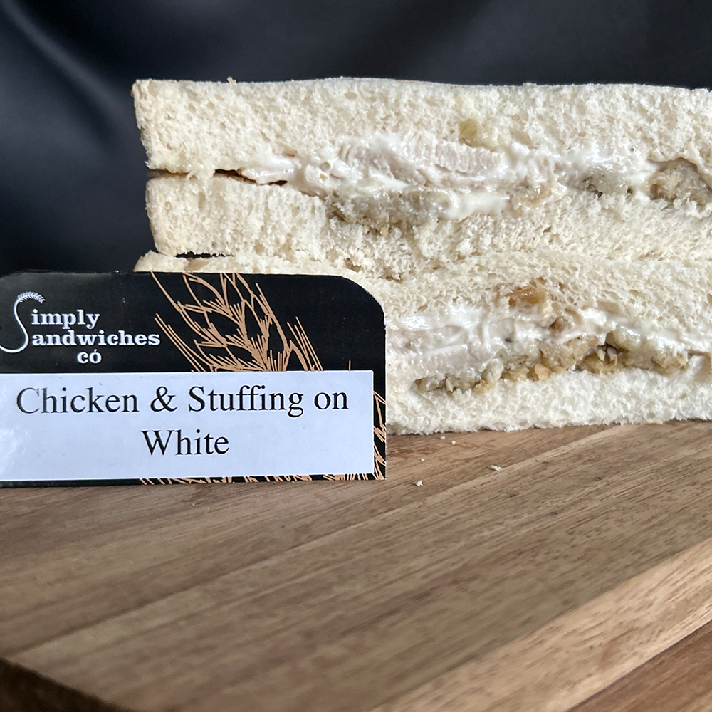 Roast Chicken and Stuffing Sandwich on White