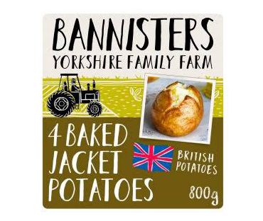 Bannisters 4 Pre Baked Jacket Potatoes