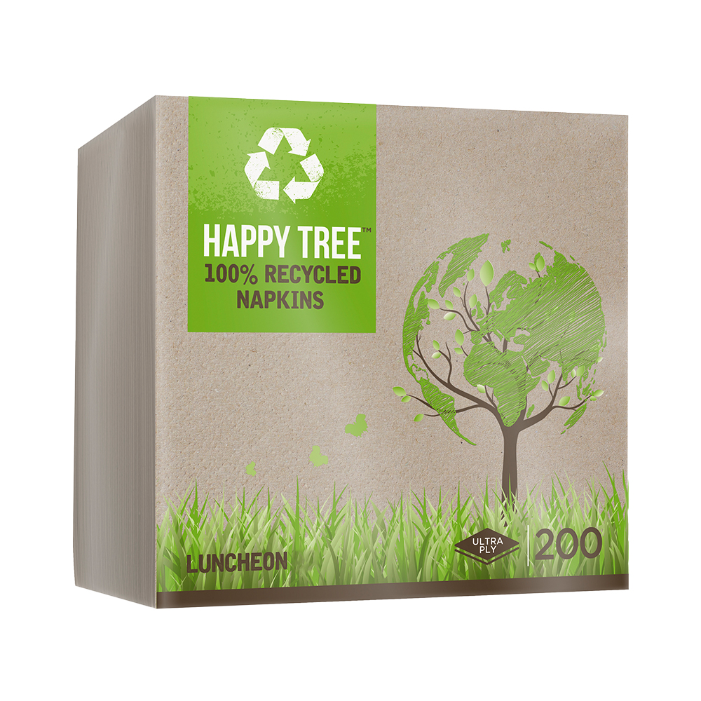 Happy Tree Recycled Kraft Napkins 33cm