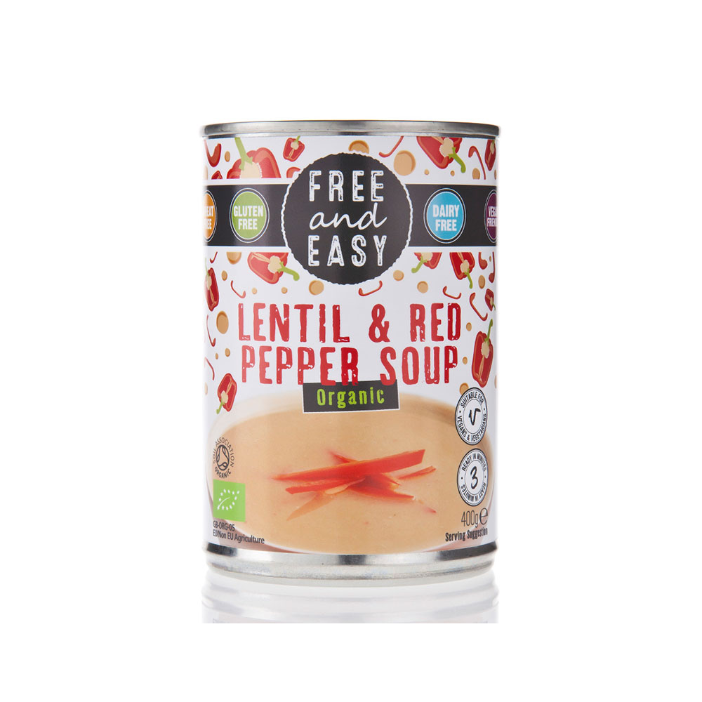 Free & Easy Organic Lentil & Red Pepper Soup