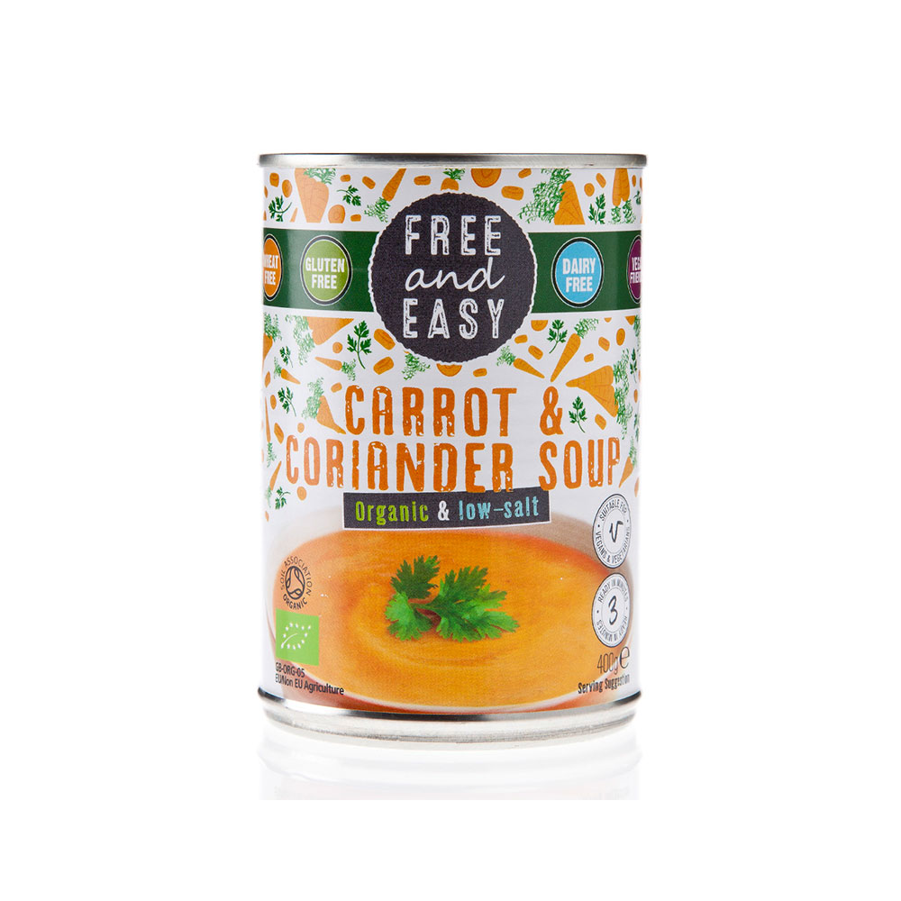 Free & Easy Organic Low Salt Carrot & Coriander Soup