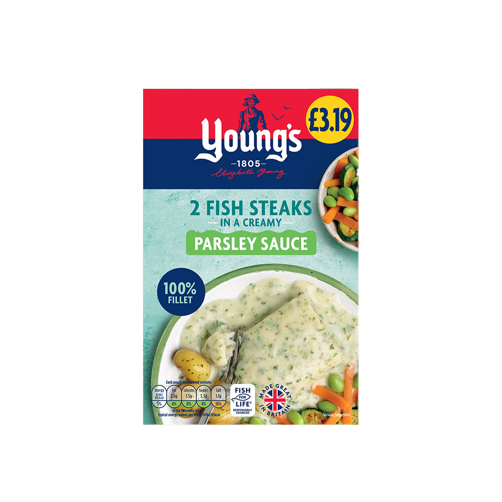 Young's 2 Fish Steaks In Parsley Sauce PM £3.19