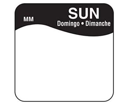Day of the Week Removable Label - Sunday