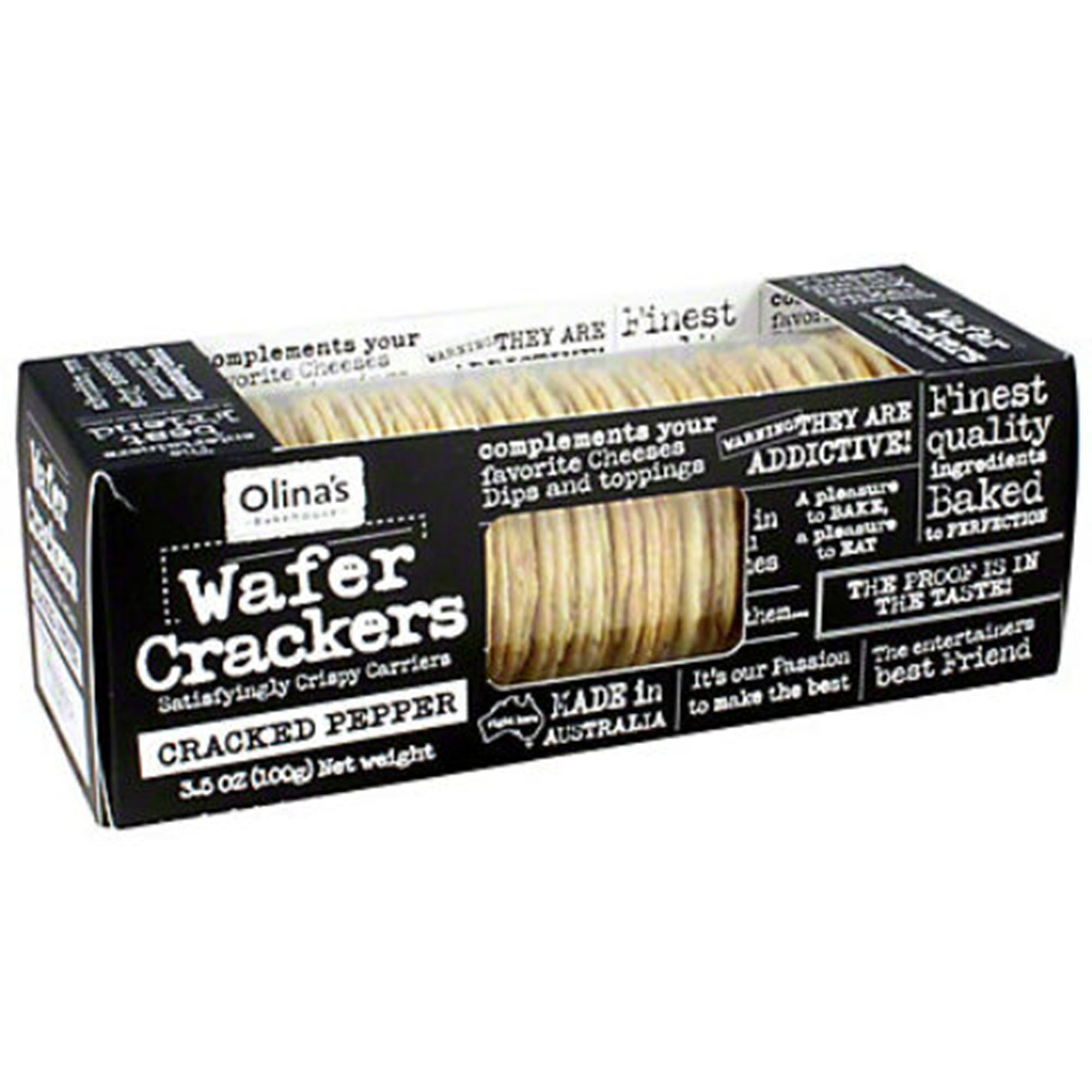 Olina's Wafer Crackers Cracked Pepper