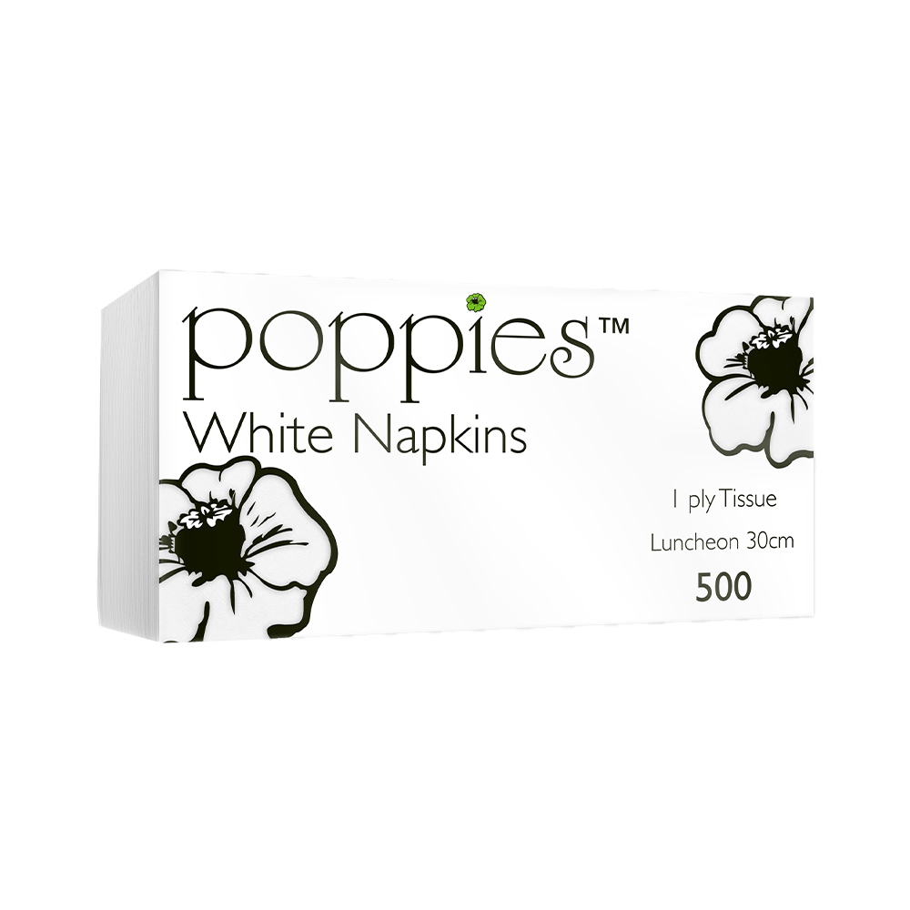 1 Ply 30cm White Napkin