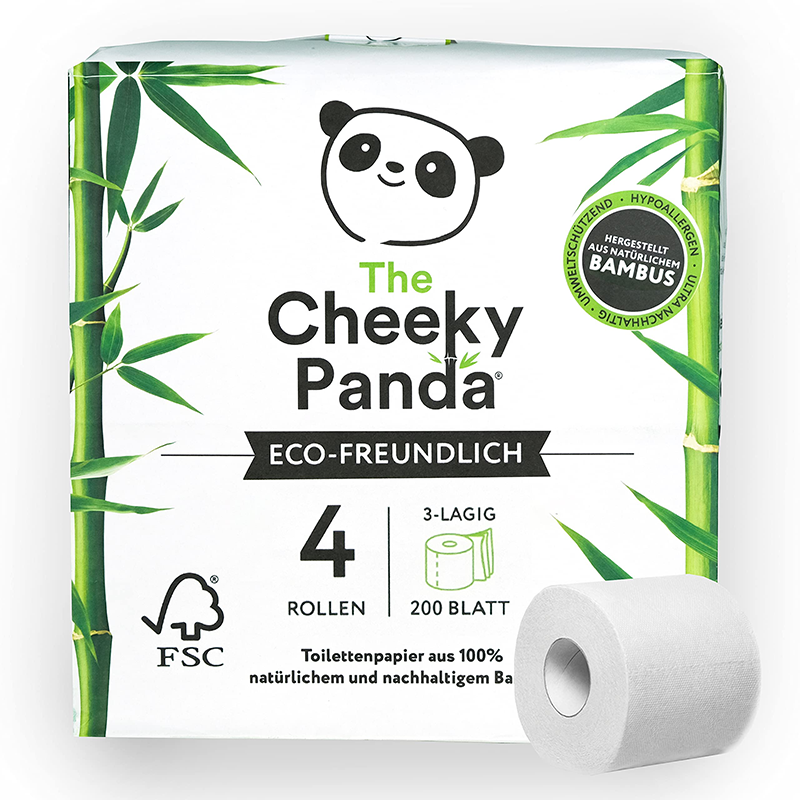 Cheeky Panda Plastic Free 100% Bamboo Toilet Tissue 4pack