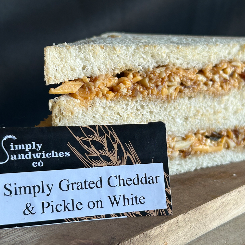 Simply Grated Cheddar & Pickle Sandwich on White