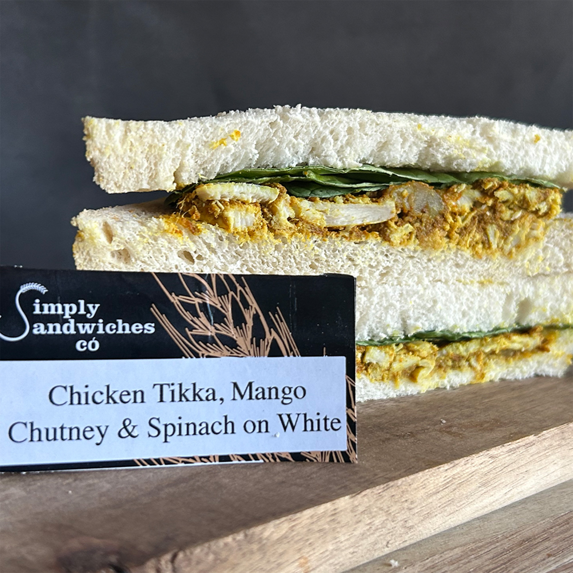Chicken Tikka, Mango Chutney & Spinach on White
