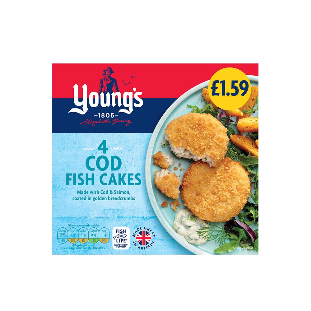 Youngs 4 Breaded Fish Cakes PM £1.59